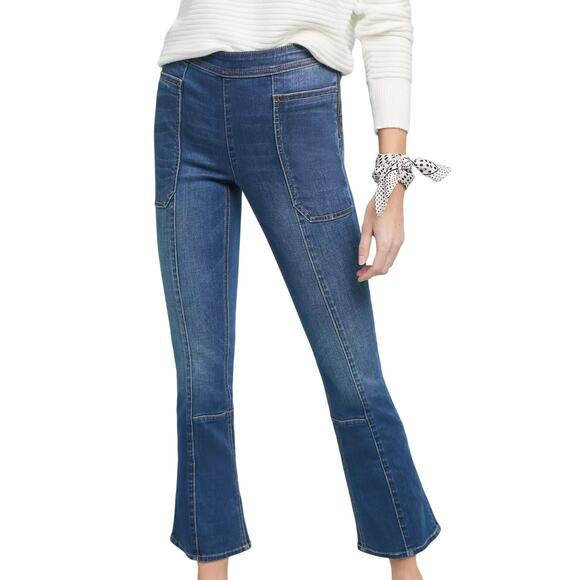 Pilcro and the Letterpress Denim - Pilcro Anthropologie Cropped Bootcut Jeans Women's 25 Patchwork Flare Y2K Indie